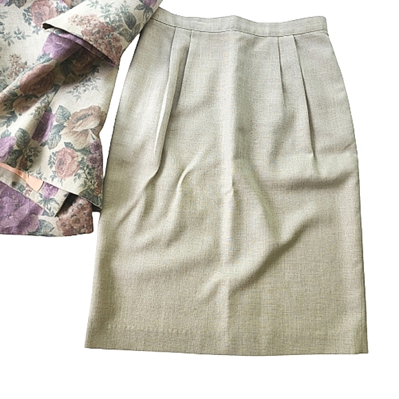 Womens 10P Vintage Kasper A.S.L. Modern Matriarch Floral Linen Skirt Suit Set - Picture 5 of 9